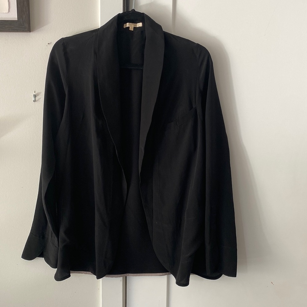 Gold Hawk Silk Blazer Jacket Coat Size S